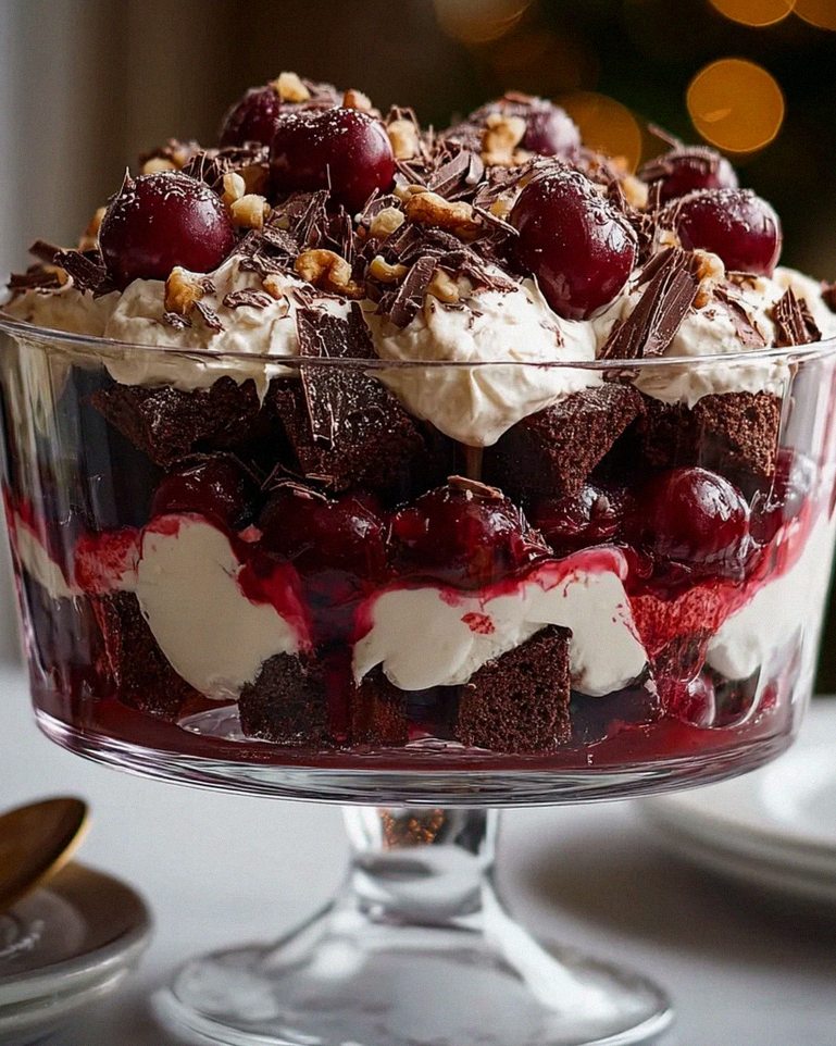 Alkoholfreies Schwarzwälder Trifle zu Weihnachten – Lecker