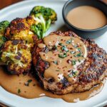 Blumenkohlsteak mit Pfefferrahmsauce einfach und lecker