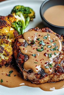 Blumenkohlsteak mit Pfefferrahmsauce einfach und lecker