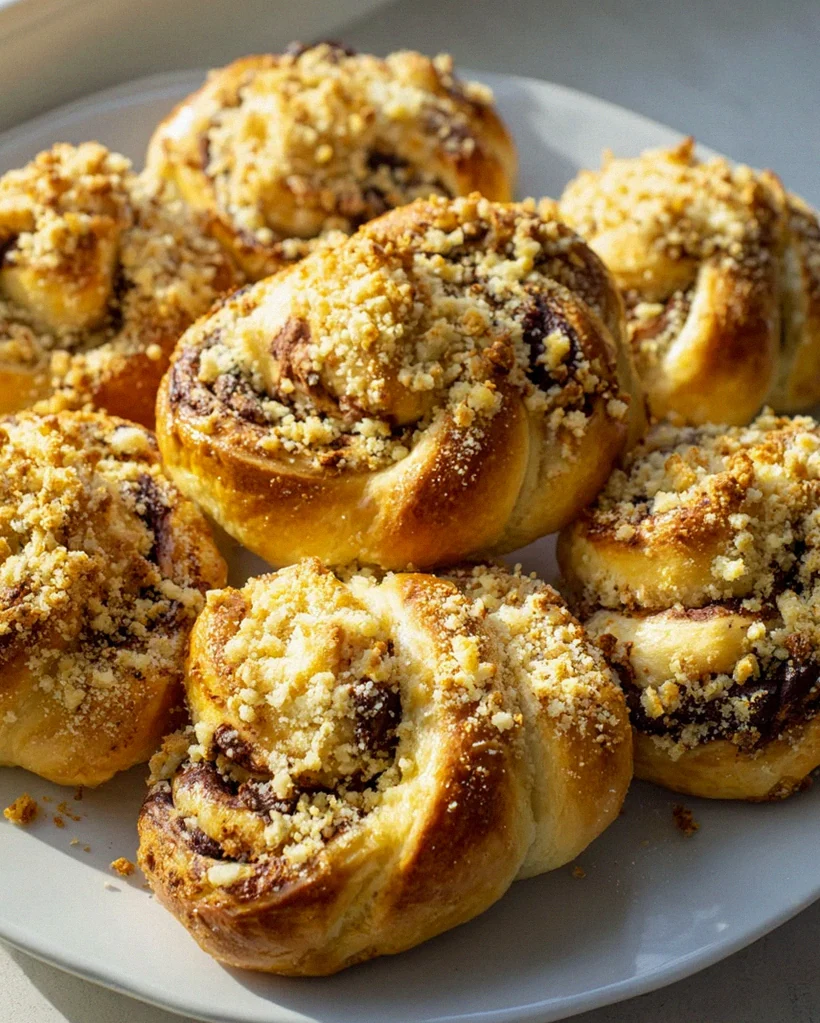 Chocolate Dreams: Yeast Buns with Crumble Topping