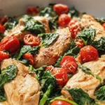 Keto Hähnchen Spinat Tomaten Pfanne: Cremiger Genuss mit Spinat & Tomaten