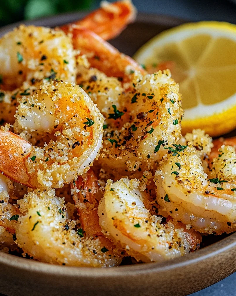 Knoblauch Parmesan Garnelen aus der Heißluftfritteuse