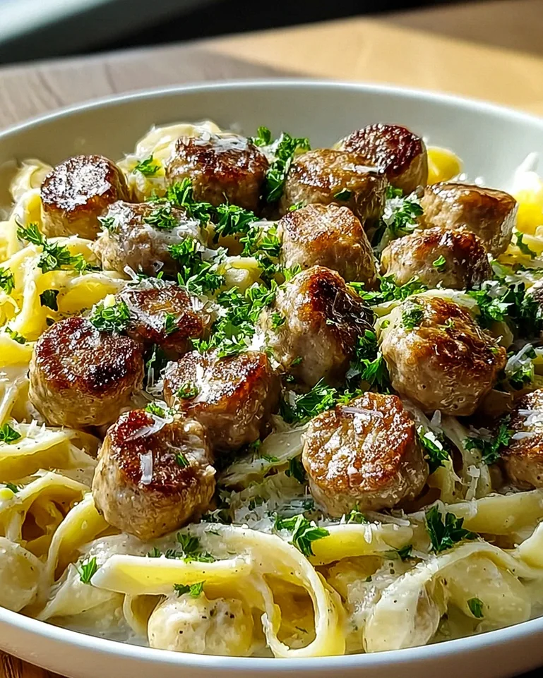 Knoblauchbutter-Wurstbisse mit cremiger Parmesan-Pasta – Schritt 1
