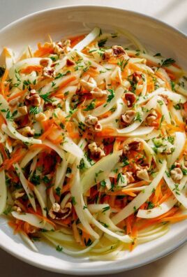 Kohlrabi Karotten Apfel Salat mit Nüssen & frischen Kräutern