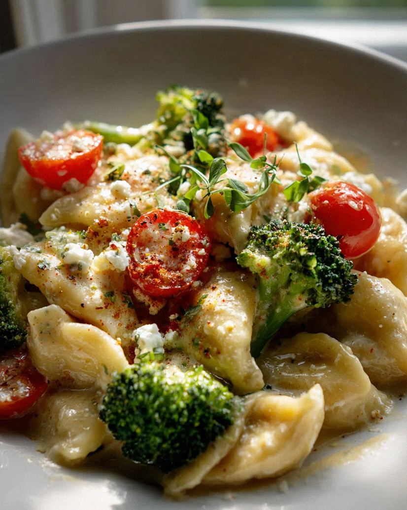 One Pan Brokkoli Schupfnudeln mit Hirtenkäse und Tomaten – Schritt 2