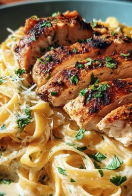 Pasta Alfredo mit gebratenem Hähnchen