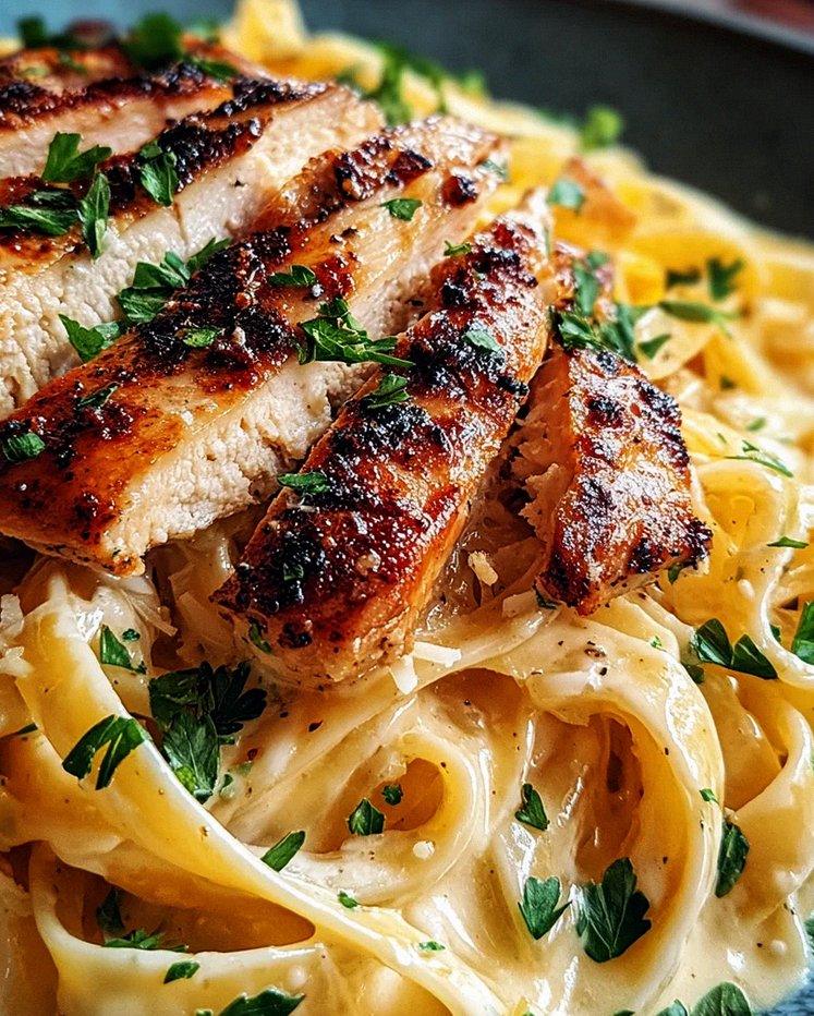 Pasta Alfredo mit gebratenem Hähnchen – Schritt 1