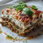 Proteinreiche Gemüse-Lasagne mit Linsen und Ricotta