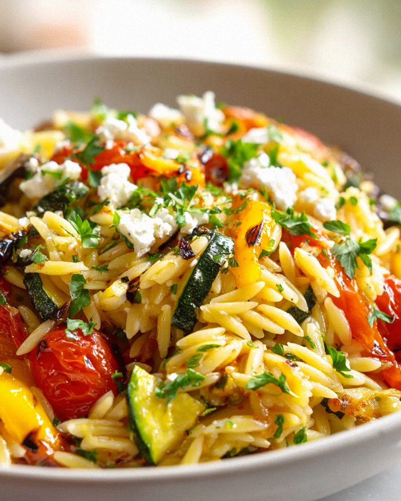 Roasted Vegetable Orzo Bowl: Gesundes Feierabendgericht