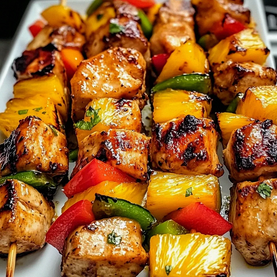 Saftige Ananas-Hähnchen-Spieße für Grillabende