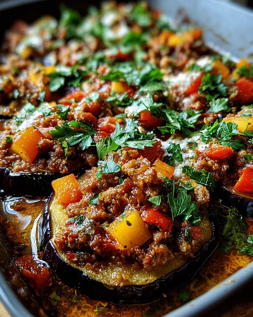 Türkische Auberginen-Hackfleisch-Pfanne
