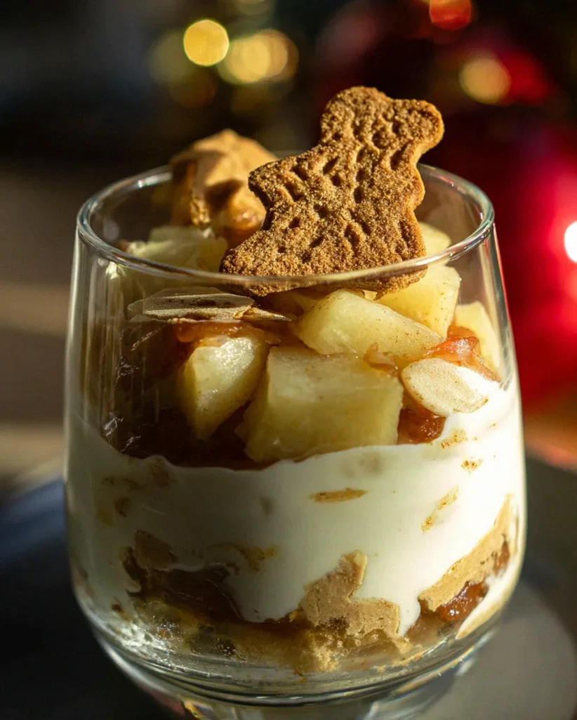 Winterliche Spekulatius-Creme mit Bratapfelkompott