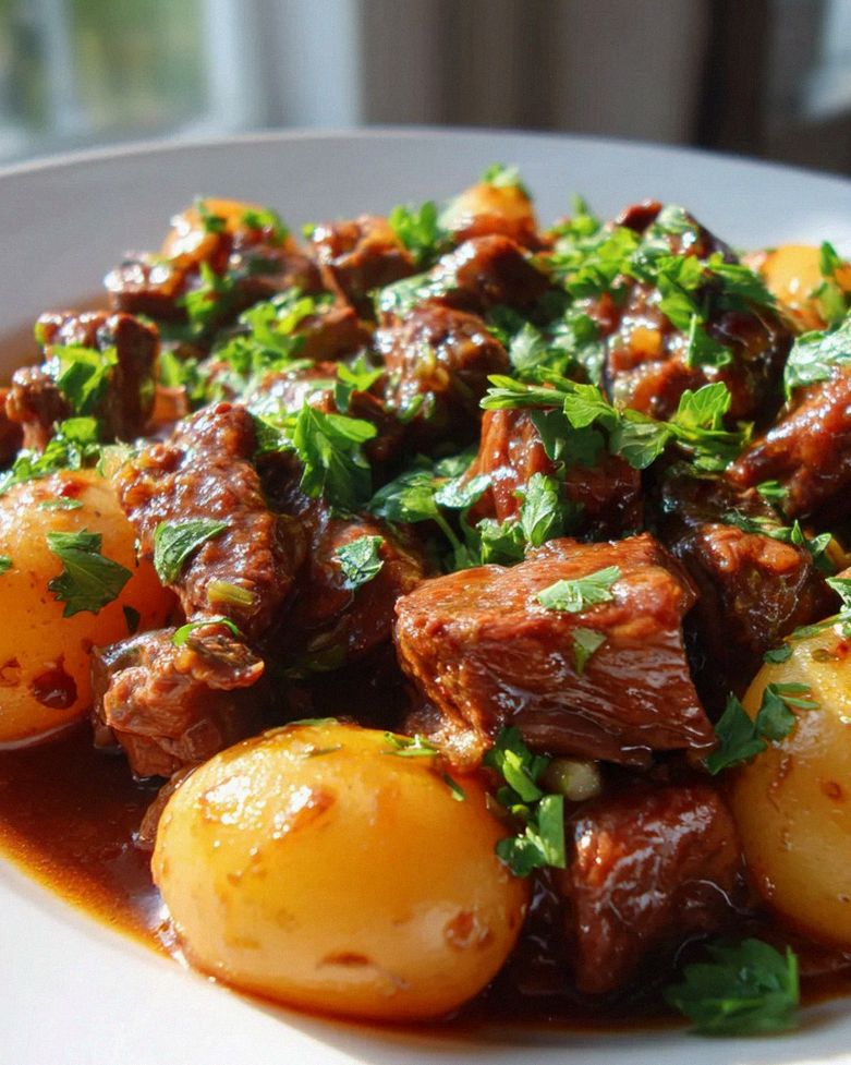 Zartes Slow Cooker Rindfleisch mit Knoblauchbutter & Kartoffeln – Schritt 2